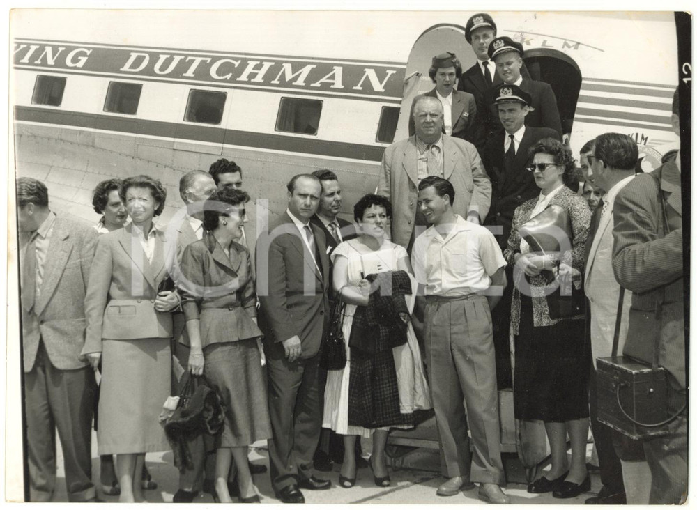 1954 MILANO MALPENSA - Arrivo dirigenti e piloti della MERCEDES con volo KLM