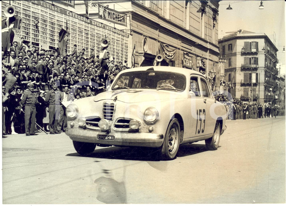 1954 AUTOMOBILISMO XIV GIRO DI SICILIA Sergio MANTOVANI su ALFA 1900 *Foto 18x13