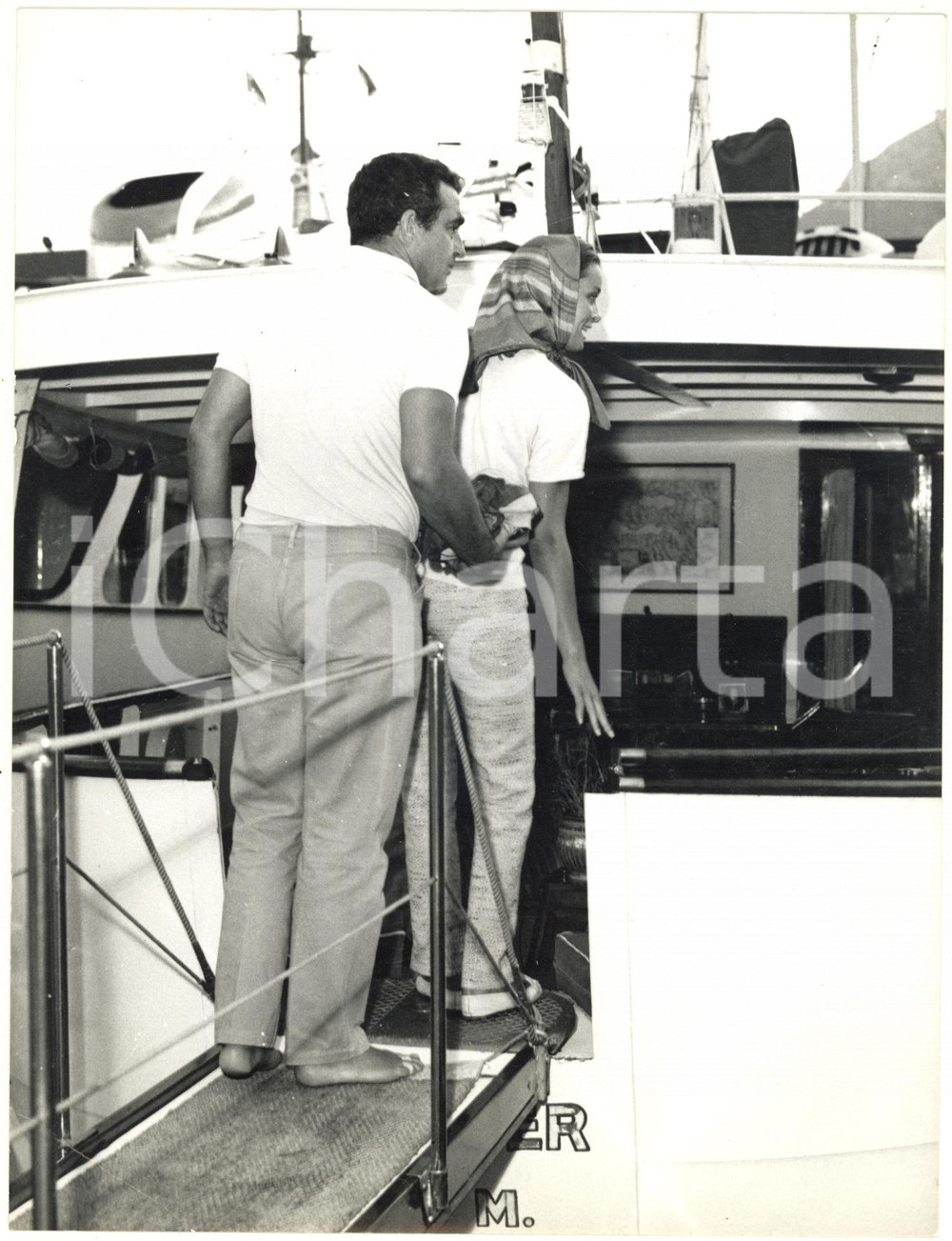 1966 MONTECARLO - Brigitte LAAF e Antonio MUNOTIS a bordo del panfilo "Rampagen"