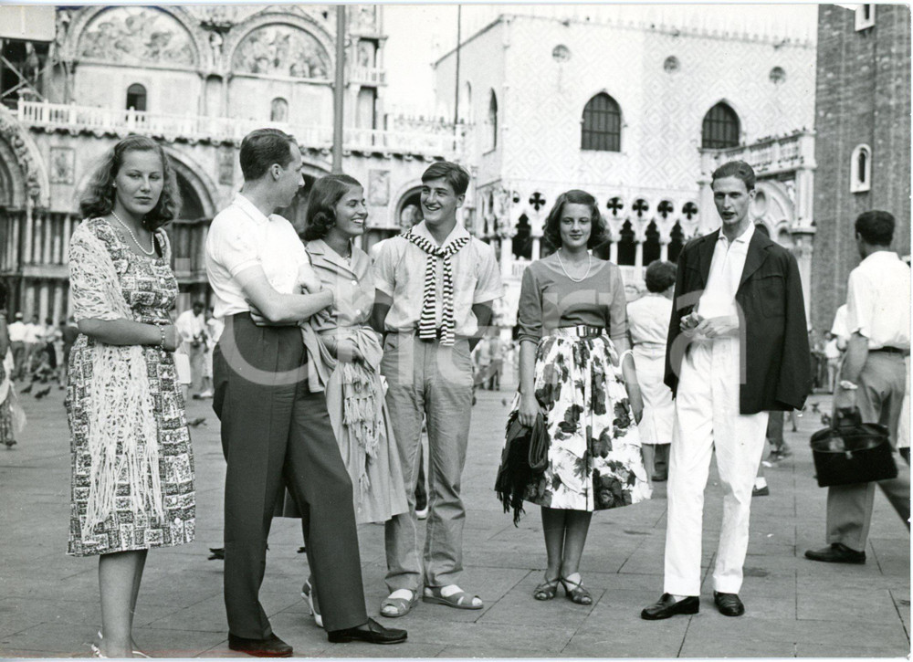 1958 VENEZIA Piazza San Marco - I fratelli principi di LÖWENSTEIN in visita (2)