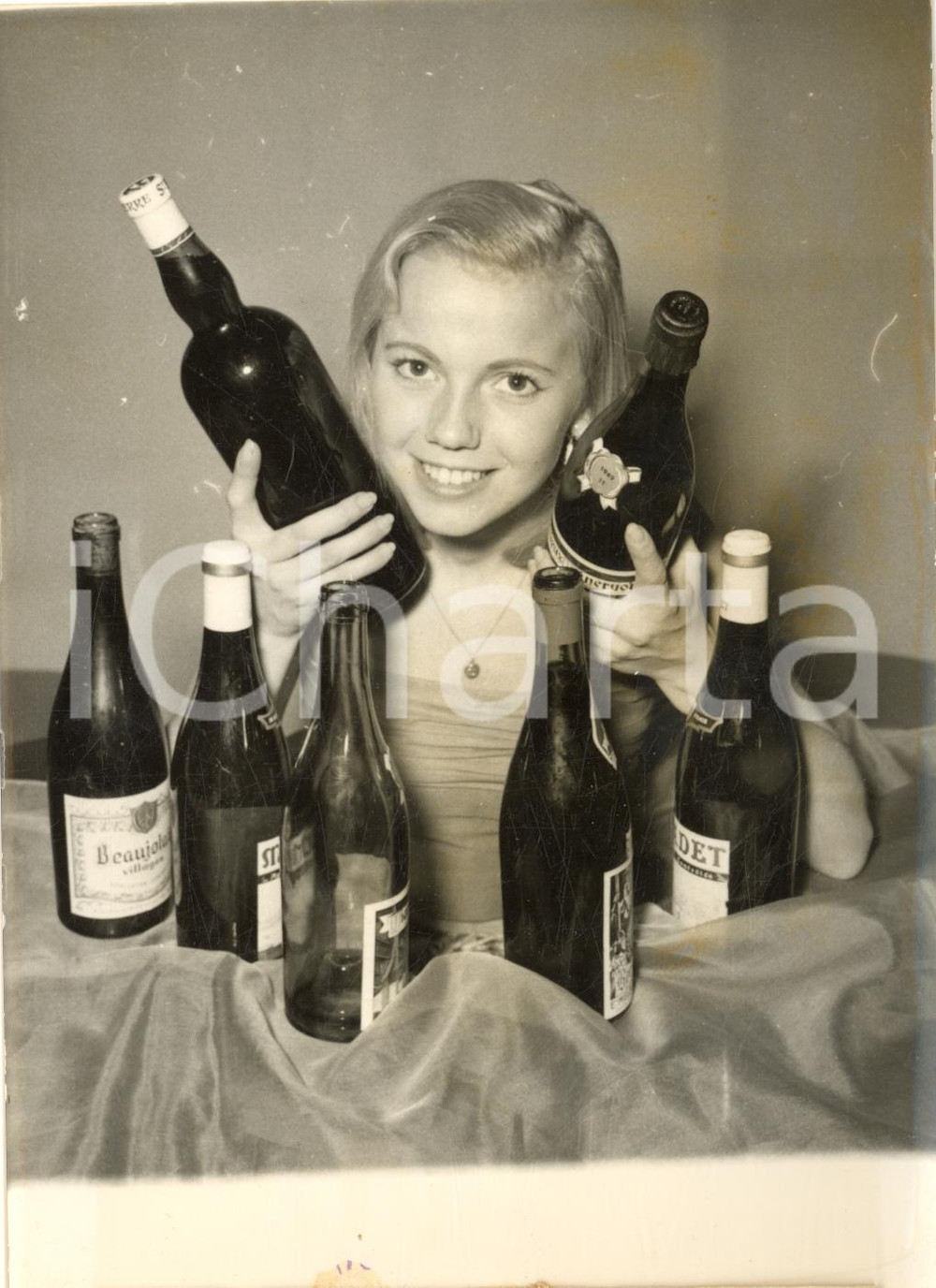 1955 PARIS Micheline PIERRE élue "Mademoiselle VINS DE FRANCE" - Photo 13x18