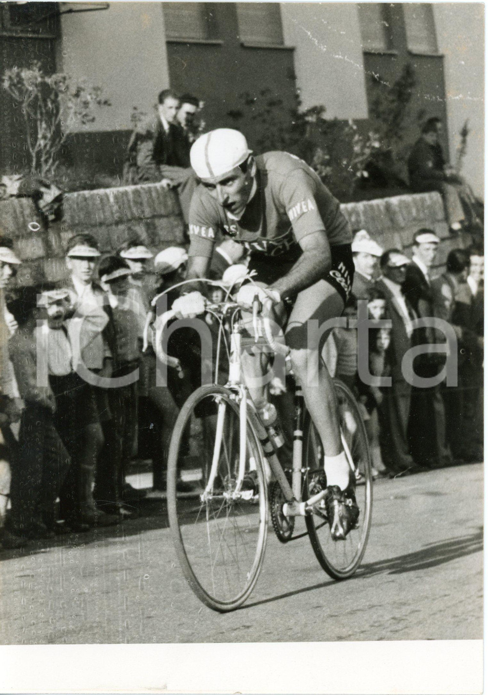 1956 LUGANO CICLISMO GP CAMPARI CRONOMETRO - Guido CARLESI durante la gara *Foto