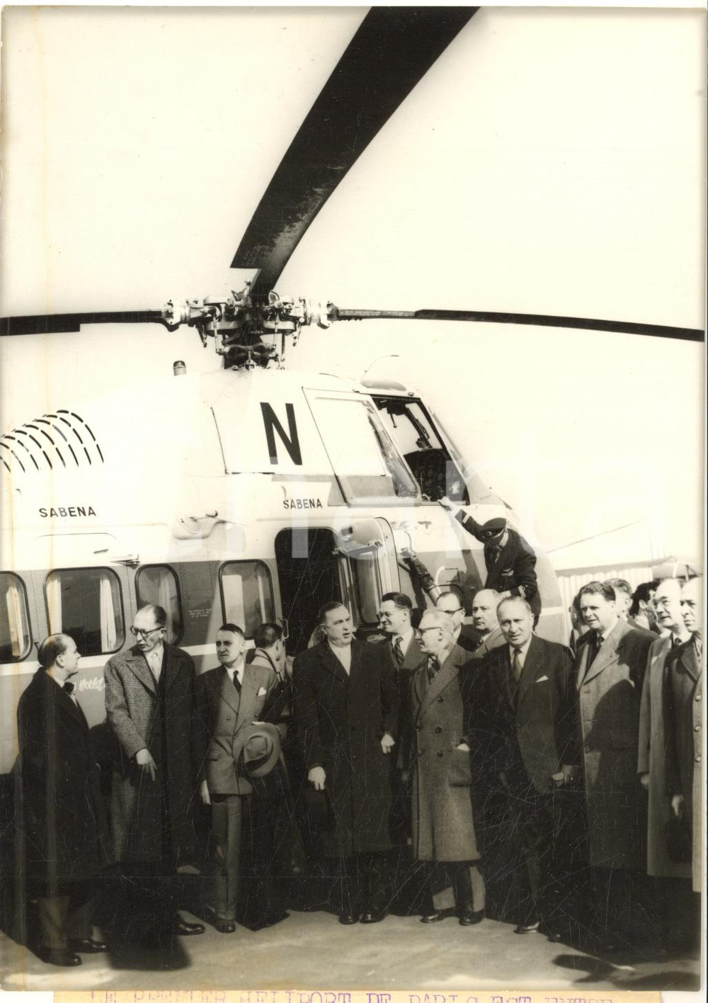 1957 Héliport ISSY-LES-MOULINEAUX - Inauguration service SABENA *Photo 13x18