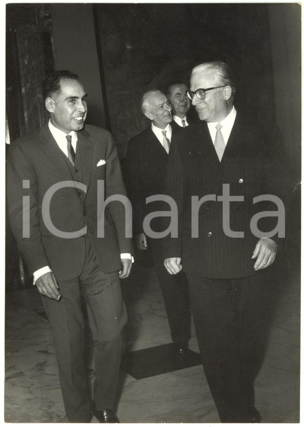 1960 ROMA - Giovanni GRONCHI riceve premier marocchino Abdallah IBRAHIM *Foto