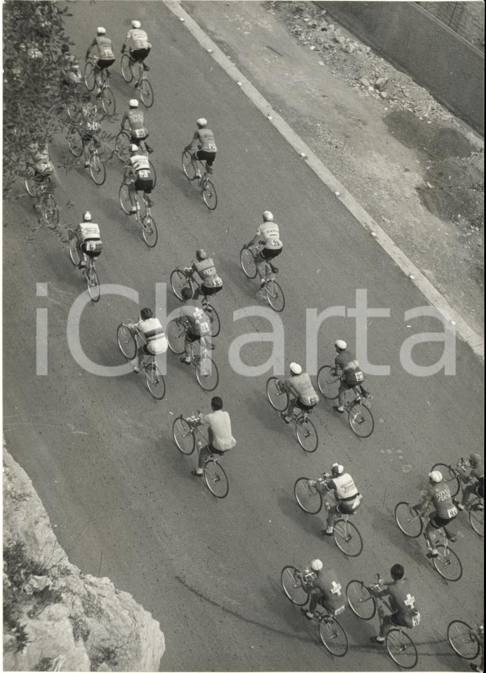 1955 ca CICLISMO GIRO D'ITALIA GENOVA Il gruppo al Passo del Bracco - Foto