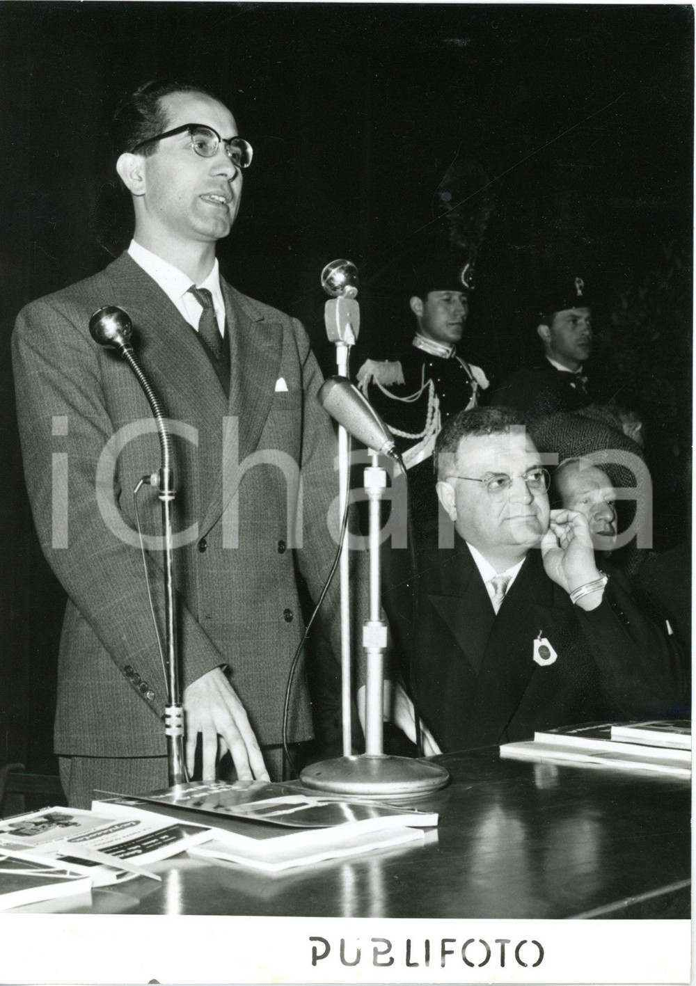 1957 VERONA - Emilio COLOMBO inaugura 59^ Fiera dell'Agricoltura *Foto 13x18 cm