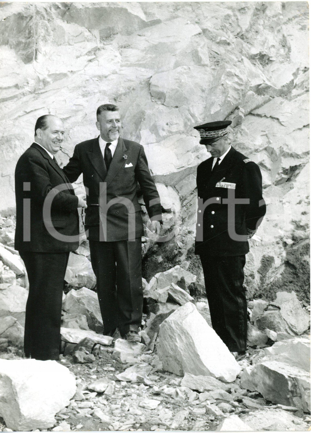 1959 CHAMONIX Traforo MONTE BIANCO Apertura lavori - Giuseppe TOGNI Robert BURON