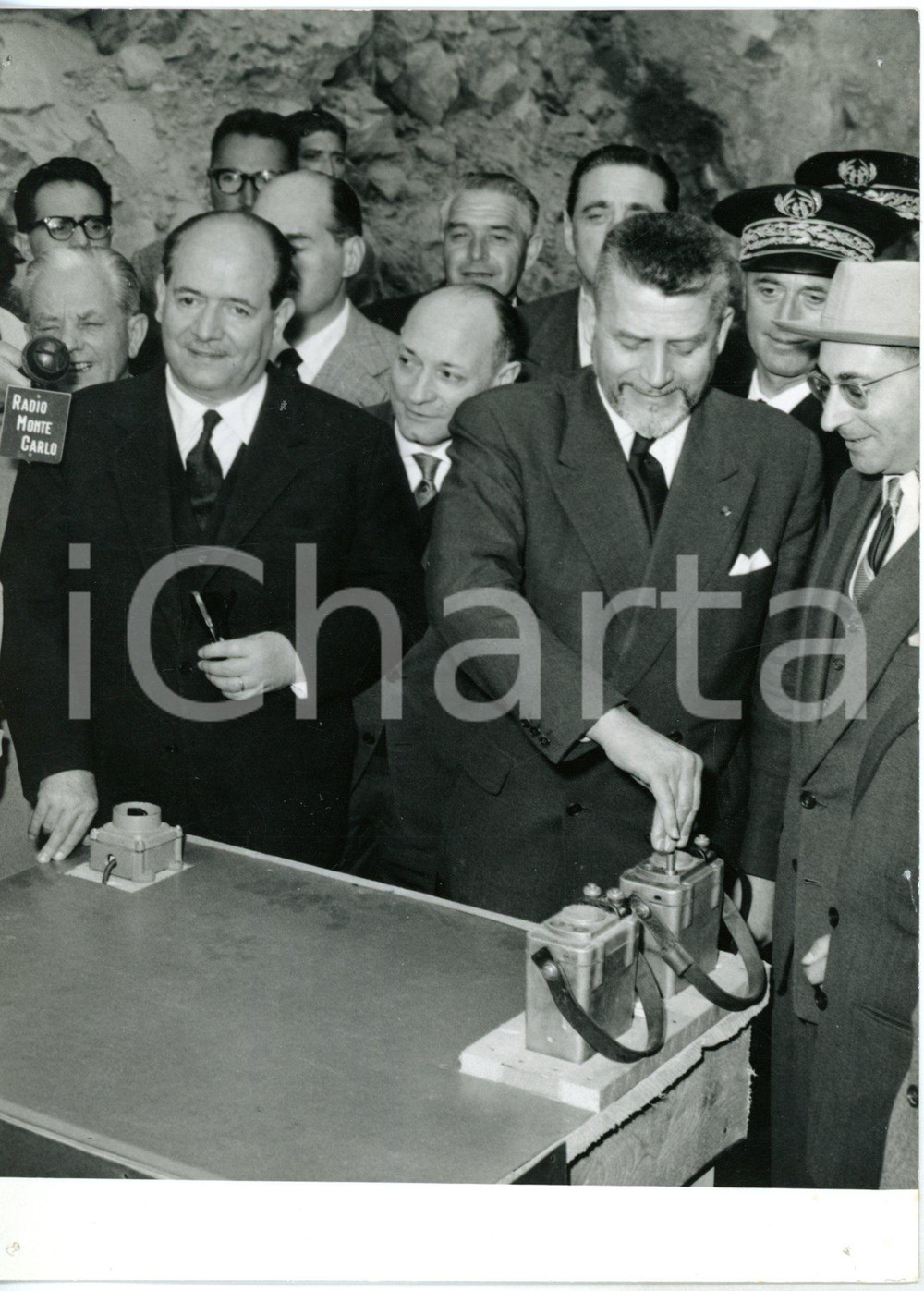 1959 CHAMONIX TRAFORO MONTE BIANCO Robert BURON dà il via ai lavori - Foto