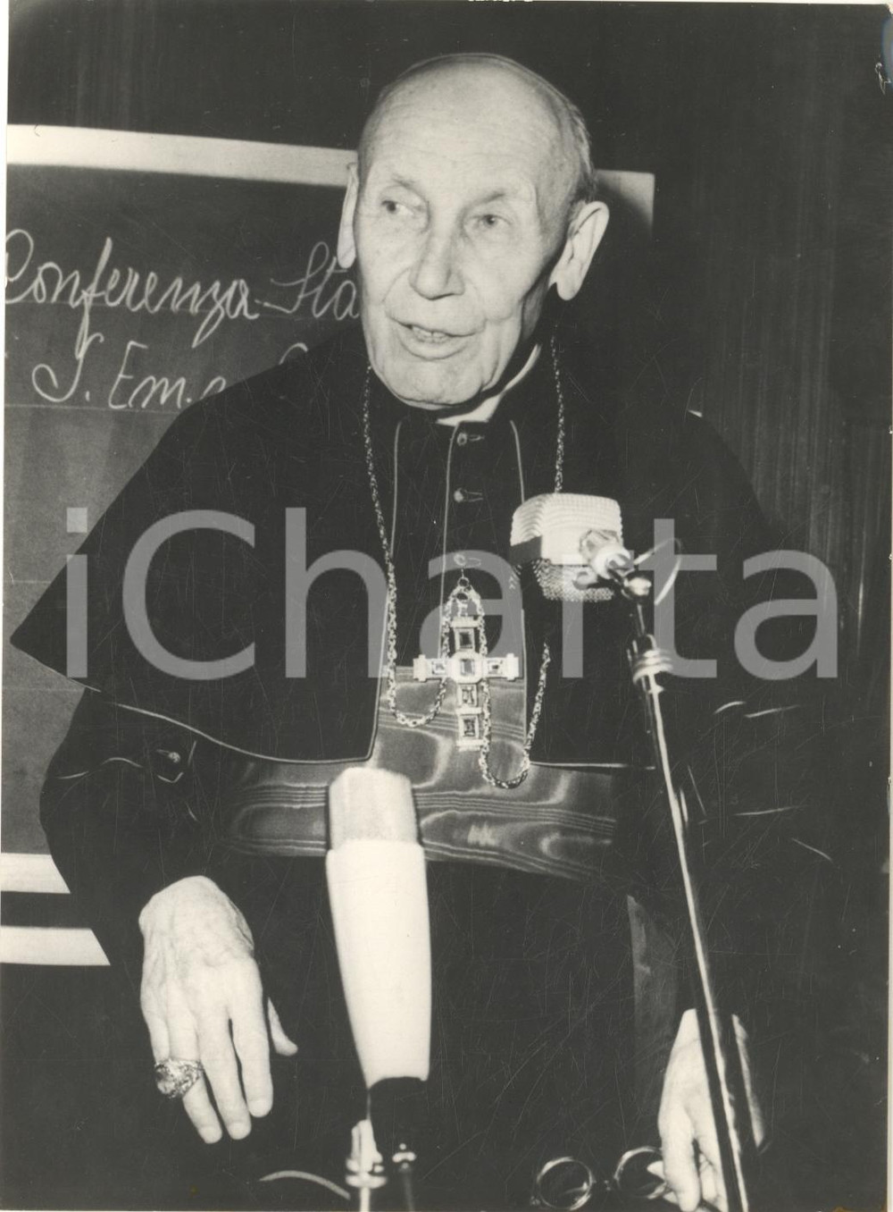 1962 ROMA Card. Augustin BEA in conferenza stampa per il Concilio Vaticano II