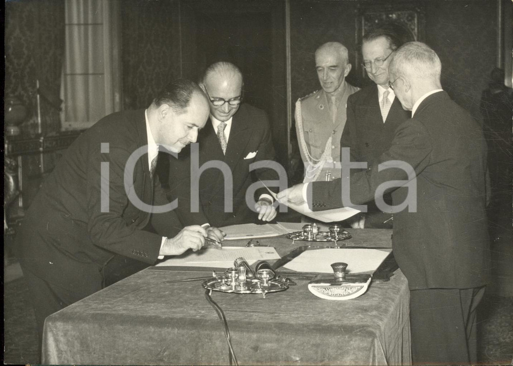 1953 ROMA Giuramento Governo DE GASPERI VIII - Giuseppe TOGNI Luigi EINAUDI