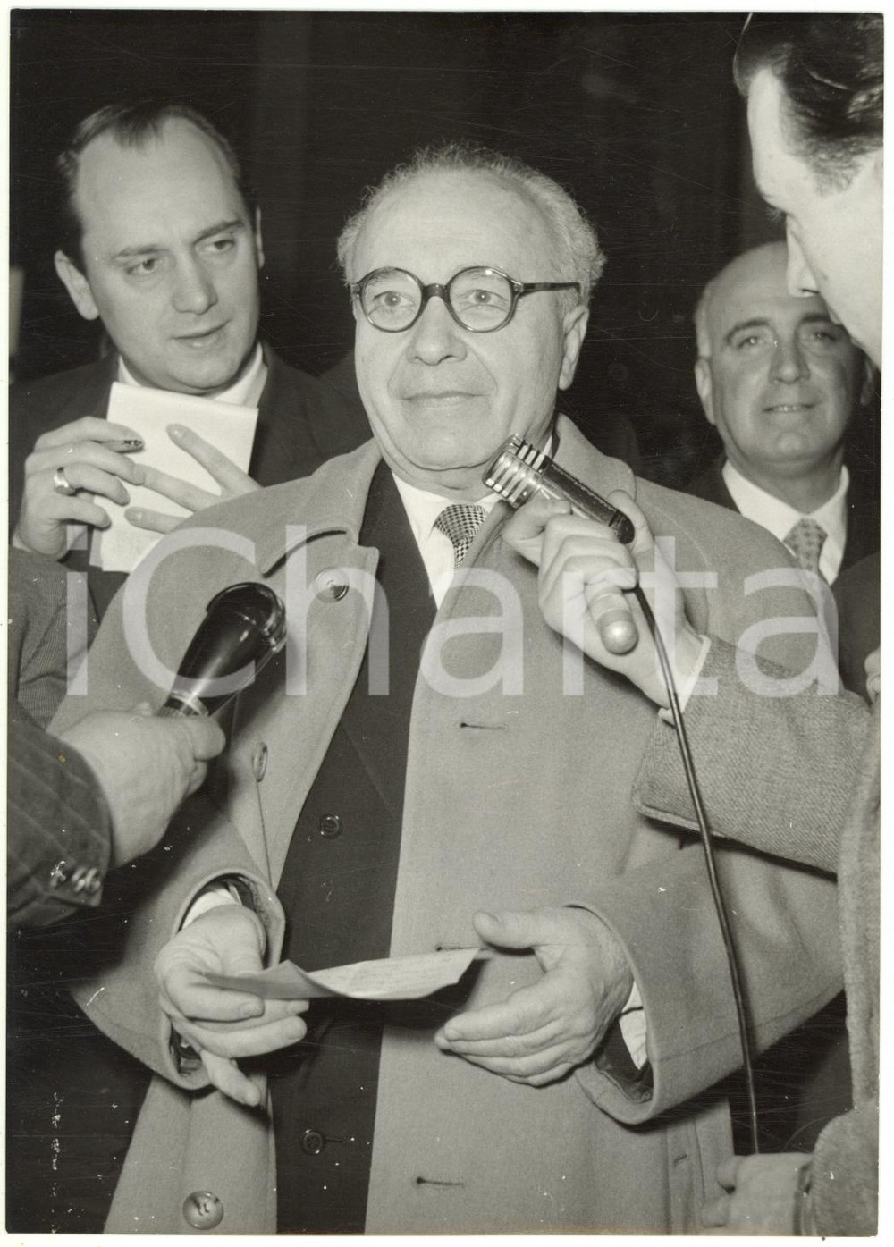 1954 ROMA Crisi di governo - Ezio VIGORELLI al Quirinale per il PSDI *Foto 13x18