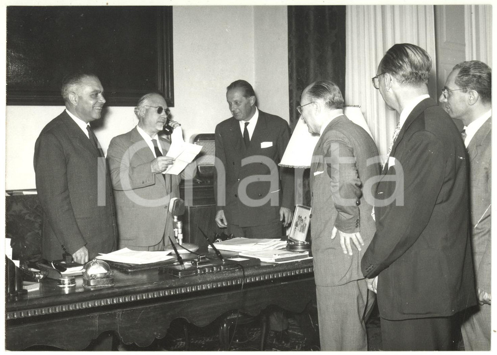 1957 ROMA Primo collegamento ponte-radio Italia-Spagna - Bernardo MATTARELLA