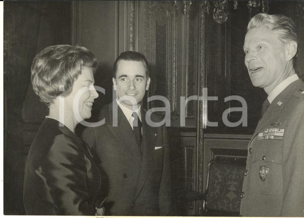 1960 PARIS Jacques CHABAN-DELMAS avec le général Lauris NORSTADT *Photo 18x13