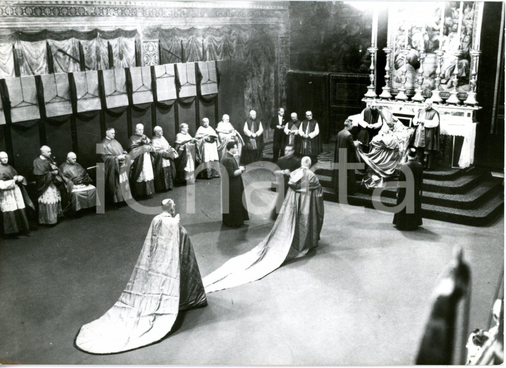 1958 VATICANO Cardinali giurano obbedienza a papa Giovanni XXIII - Foto 18x13