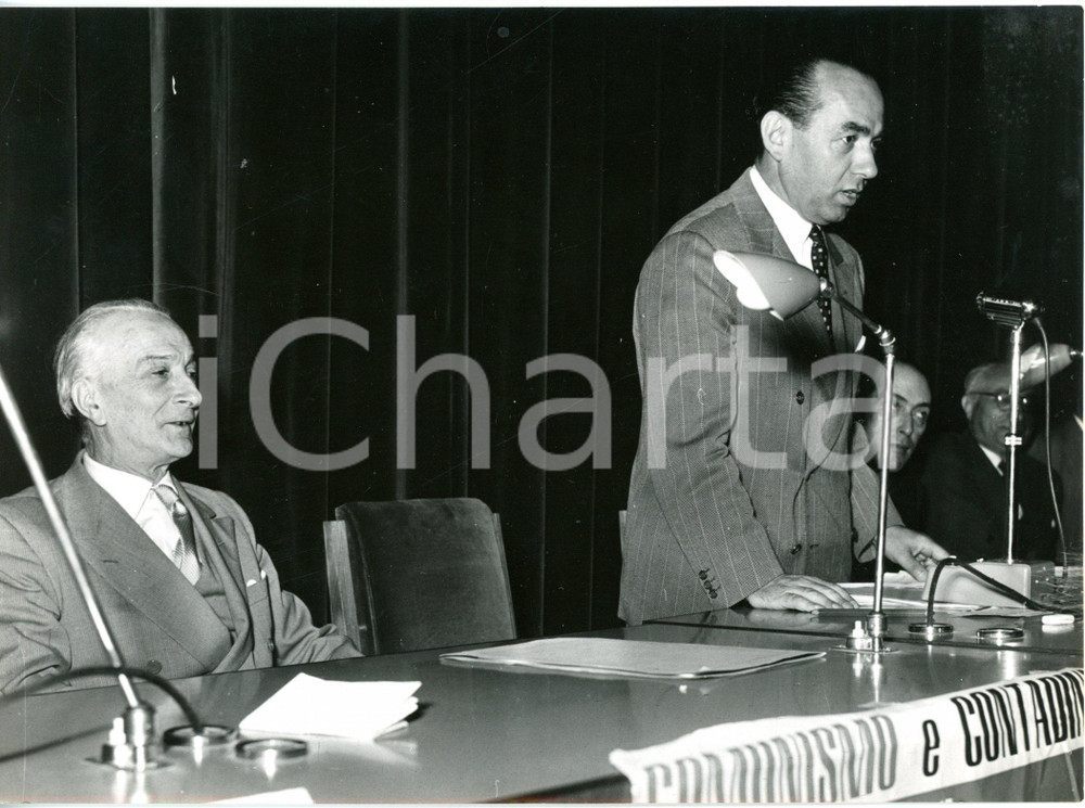 1955 ROMA Convegno COLDIRETTI - Antonio SEGNI Fernando TAMBRONI *Foto 18x13