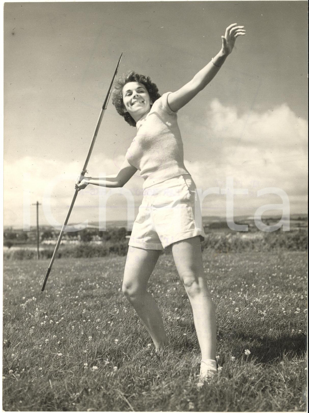1953 WELLINGTON (SOMERSET) Employee Joy GILL practises with the javelin *Photo