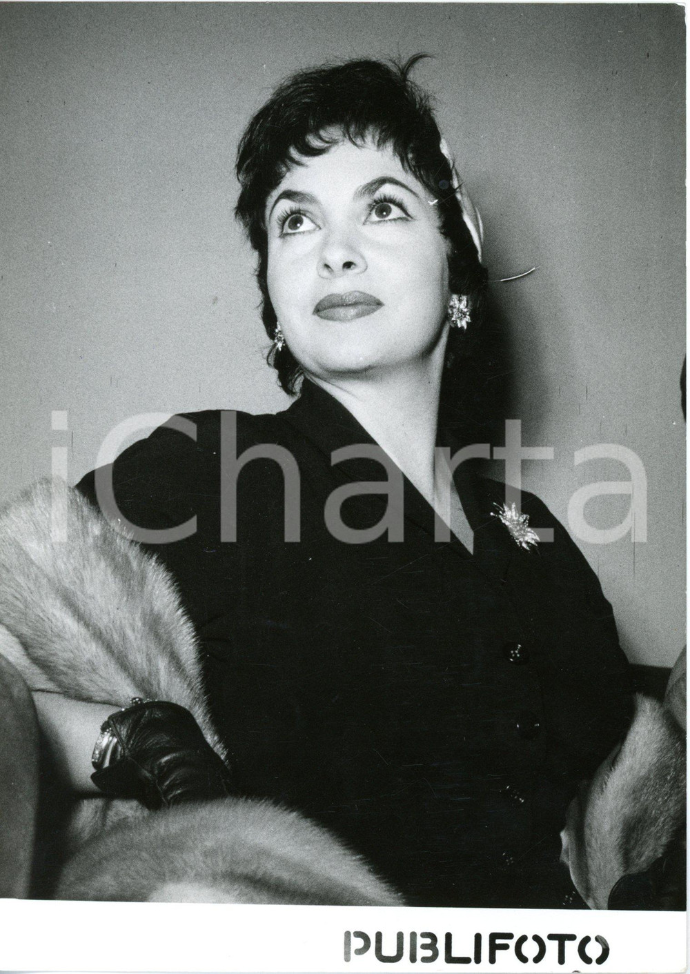 1954 ROMA Aeroporto CIAMPINO - Arrivo di Gina LOLLOBRIGIDA - Foto 13x18 cm