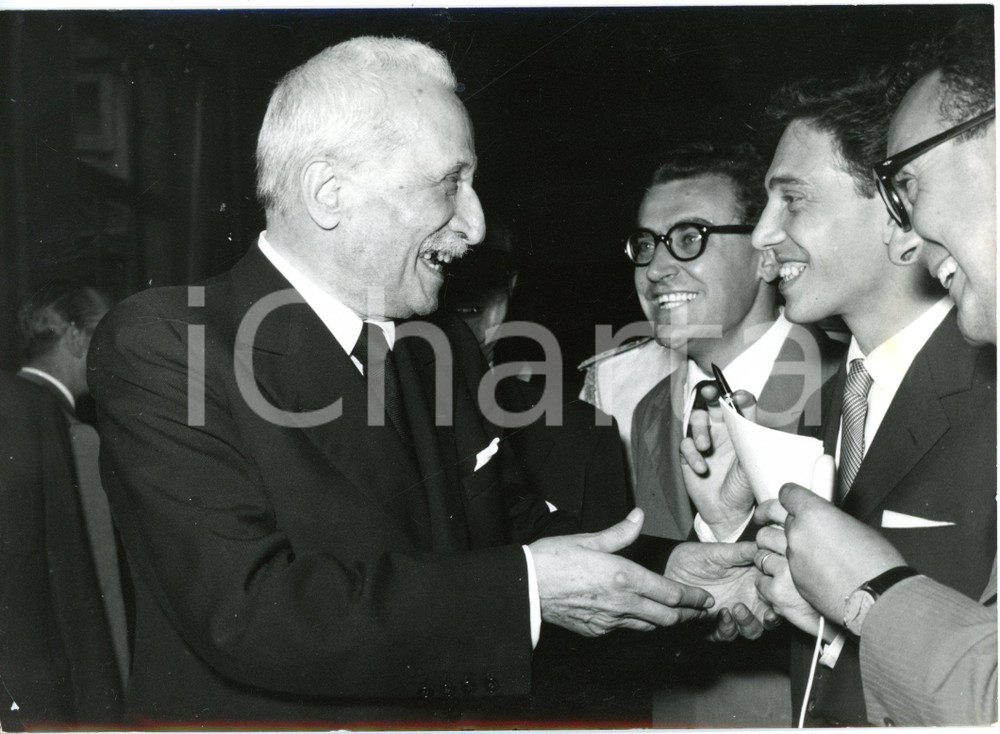 1958 ROMA QUIRINALE Arrivo di Enrico DE NICOLA per incontro con Giovanni GRONCHI