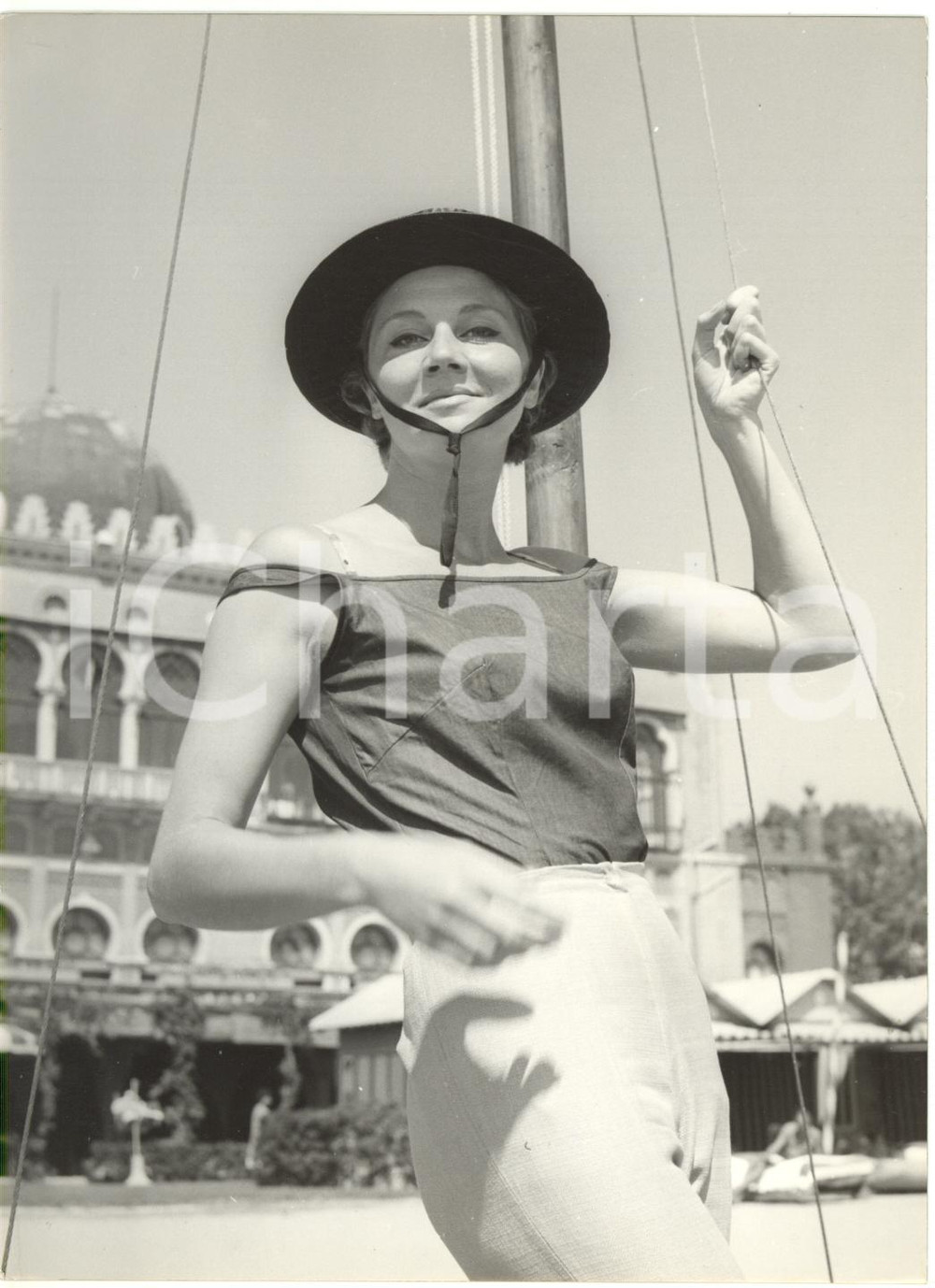 1961 VENEZIA Mostra del Cinema - Mayrata O'WISIEDO al Lido *Foto 13x18 cm