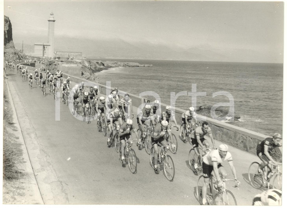 1959 CICLISMO - 50^ MILANO-SANREMO - Il gruppo sulla riviera ligure *Foto 18x13