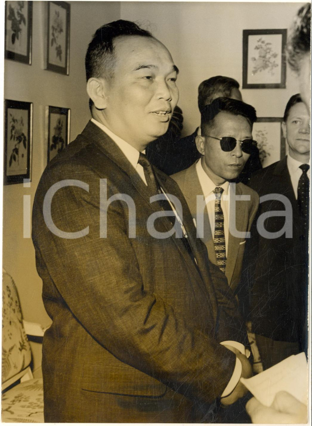 1961 NICE Generale Phoumi NOSAVAN del LAOS in conferenza stampa *Foto 13x18