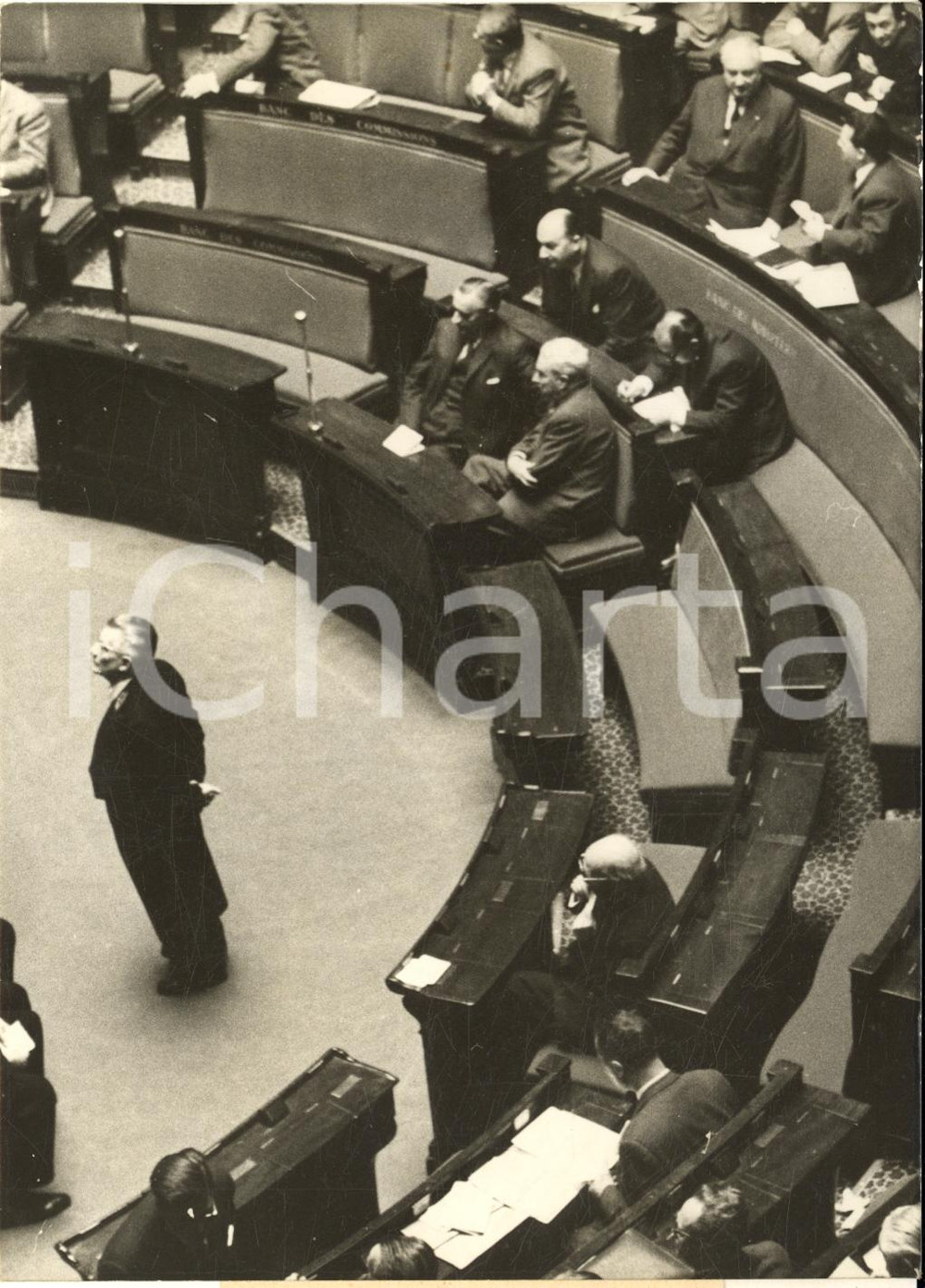 1962 PARIS Assemblée Nationale - Louis JOXE Georges POMPIDOU au débat *Photo