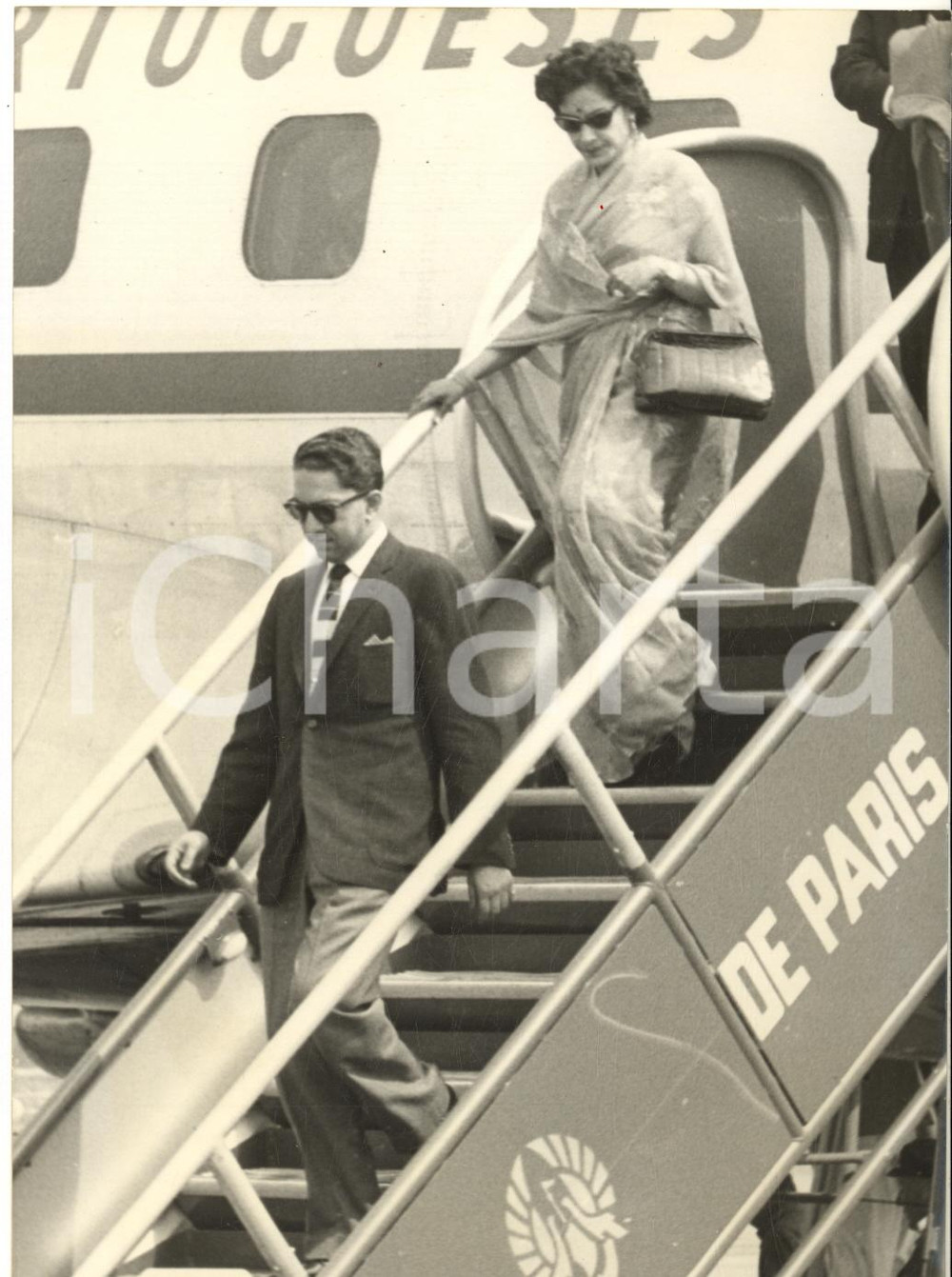 1960 PARIS Arrival of King Mahendra Bir Bikram Shah and Queen Ratna of Nepal