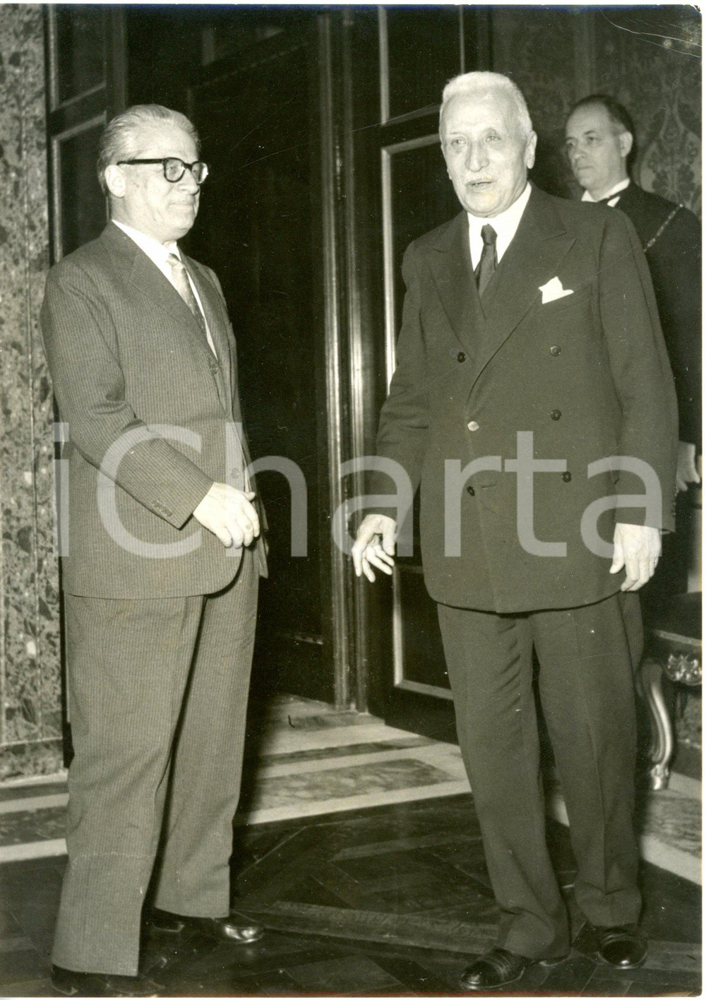 1956 ROMA Quirinale - Presidente Giovanni GRONCHI riceve Enrico DE NICOLA - Foto