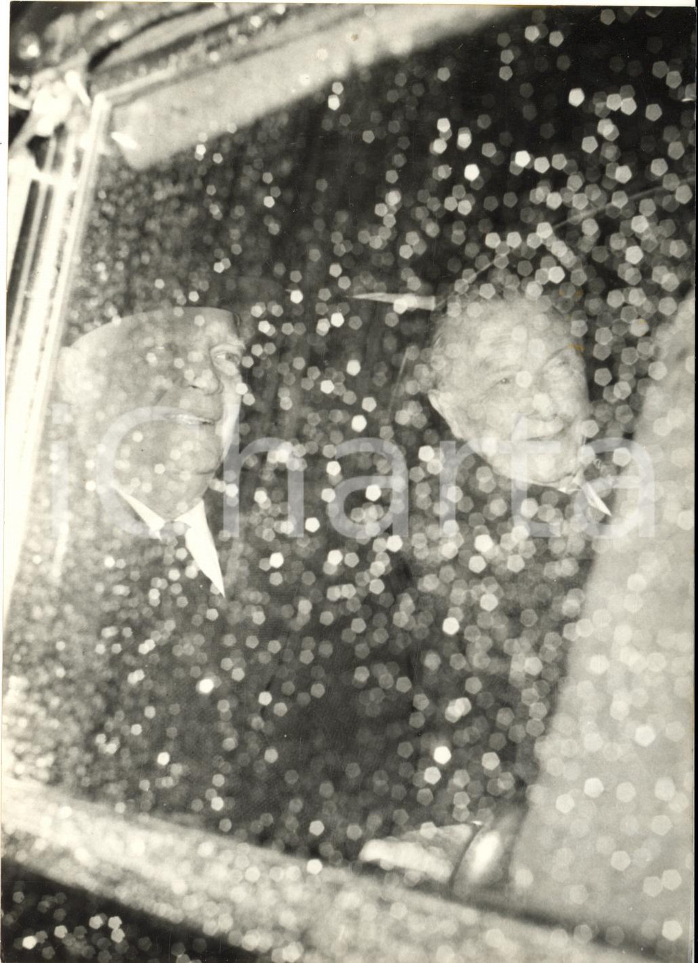 1959 PARIS Conference 4 Big - Dwight EISENHOWER Konrad ADENAUER under the rain