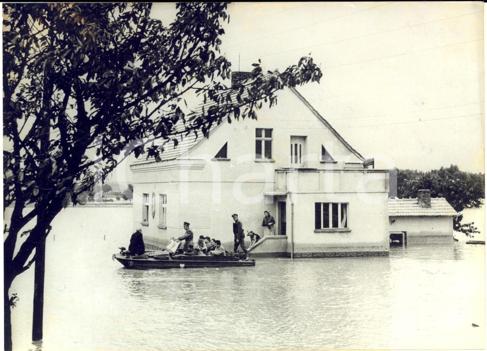 1960 BUKOW (POLAND) Evacuazione abitanti dopo la piena dell'Oder - Foto 18x13