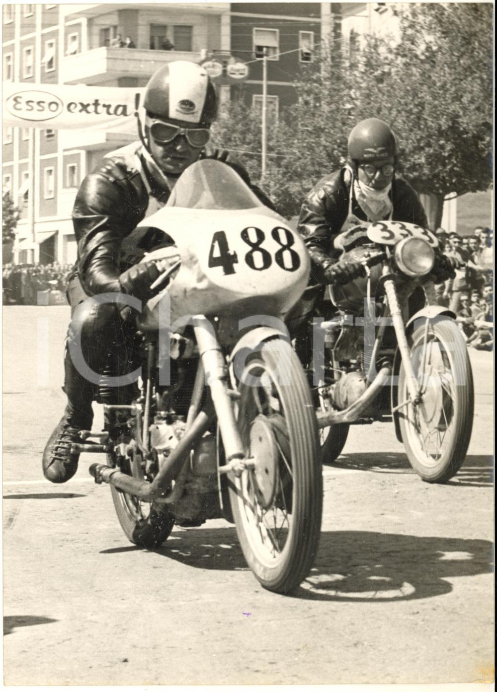 1955 MOTOGIRO D'ITALIA BOLOGNA Tarquinio PROVINI su MONDIAL 175 - Foto 13x18 cm