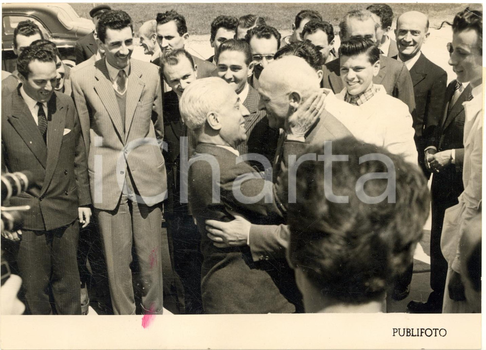 1954 TORINO CASELLE Presentazione FIAT Turbina - Il pilota Carlo SALAMANO *Foto