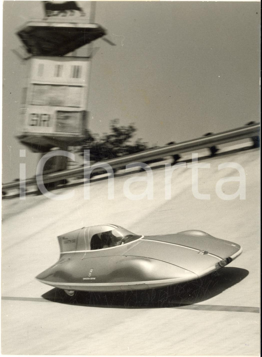 1956 MONZA AUTOMOBILISMO Prove di velocità per ABARTH 500 - Foto 13x18 cm