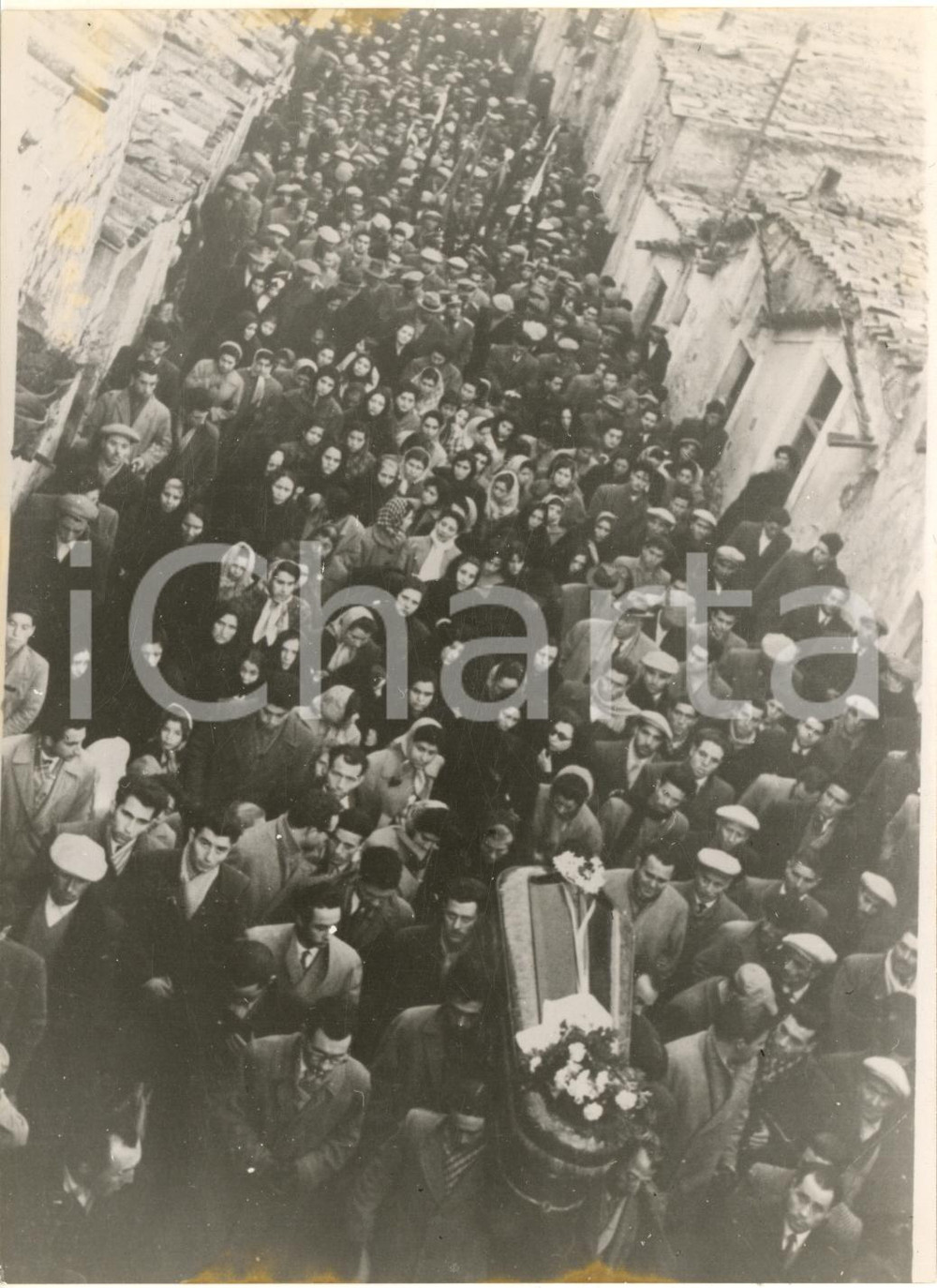 1956 BARRAFRANCA Funerali di Amelia TROJA vittima di attentato - Foto 13x18 cm