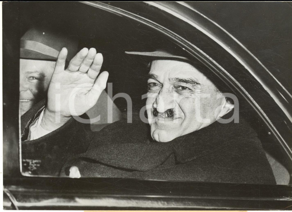 1959 NEW YORK Anastas MIKOJAN saluta la folla dal taxi *Foto 18x13 cm