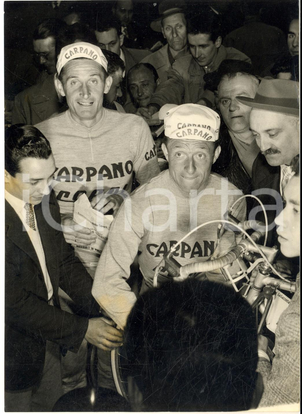 1957 CICLISMO Punzonatura MILANO-SANREMO - Fred DE BRUYNE Désiré KETELEER *Foto