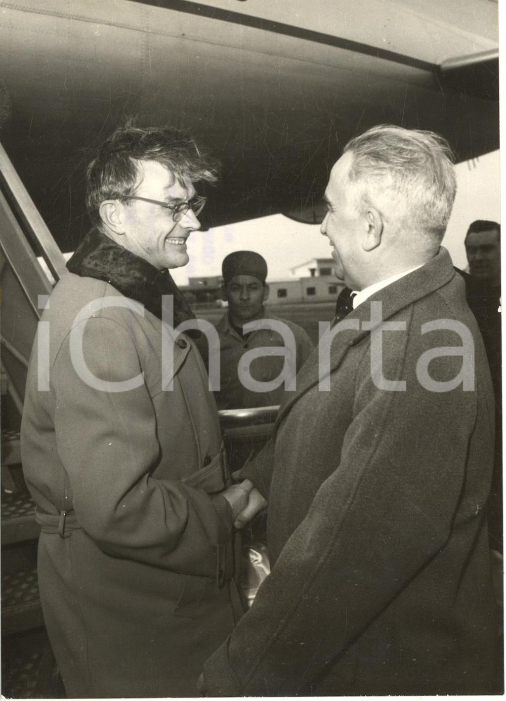 1960 ROMA Arrivo Michail SUSLOV per Congresso PCI - Luigi LONGO *Foto 13x18 cm