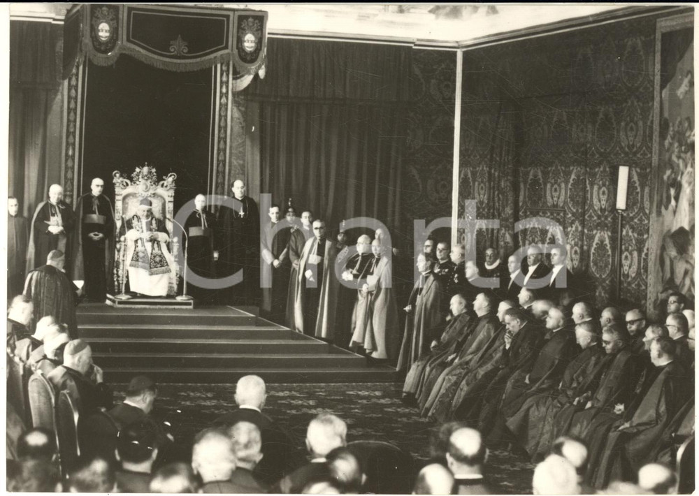 1958 VATICANO Sala del Concistoro - Discorso di Natale di papa Giovanni XXIII