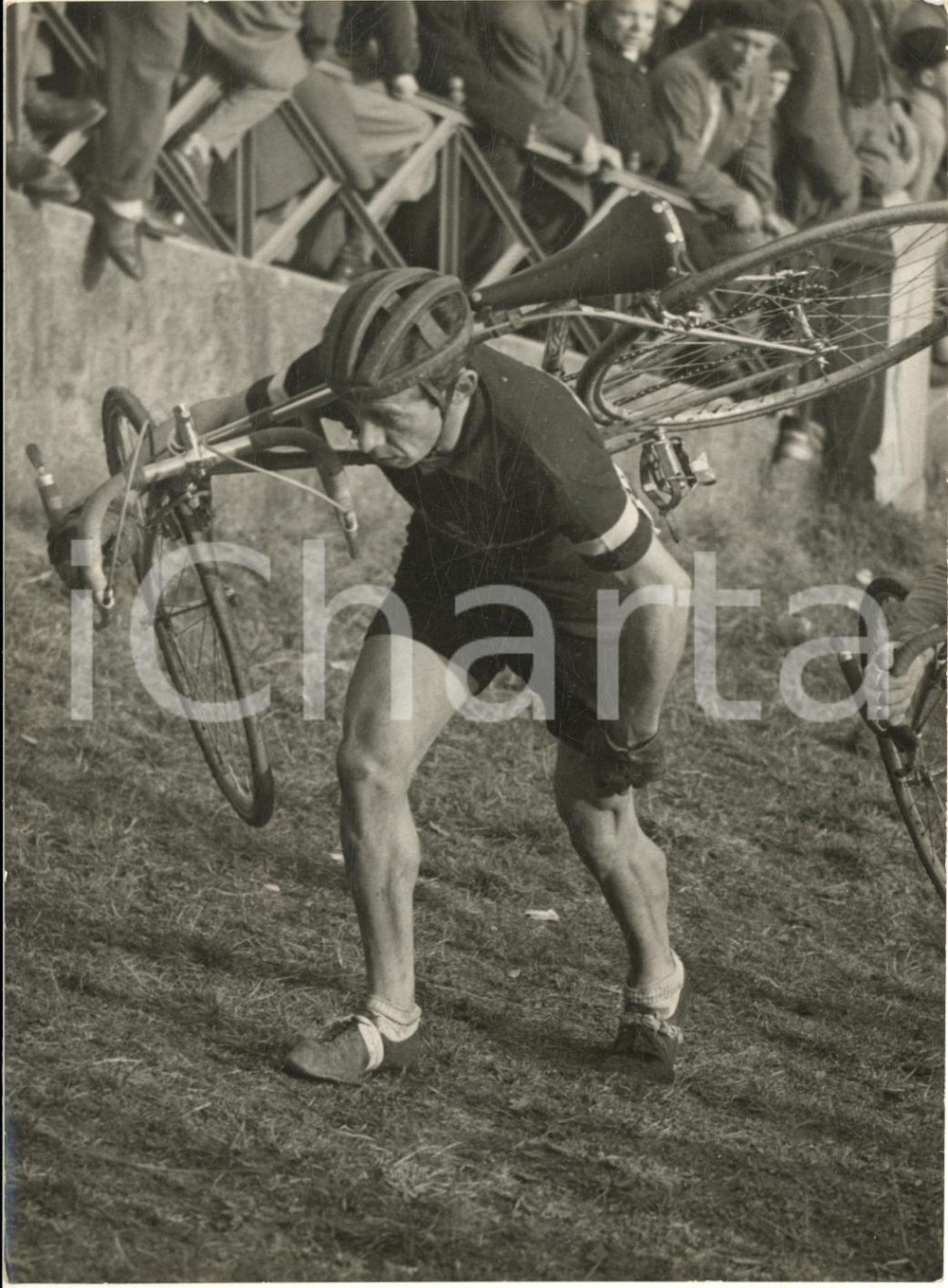 1954 ITALIA CICLOCROSS Mario ROSSI si prepara per i Mondiali *Foto 13x18 cm