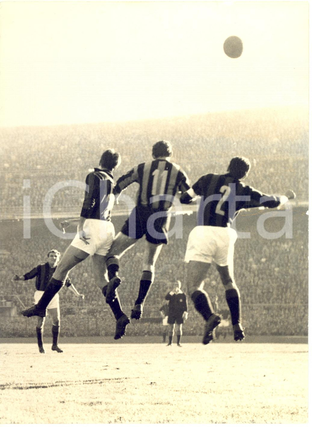 1960 CALCIO MILAN-INTER 0-1 Colpo di testa di Mario CORSO *Foto 13x18 cm