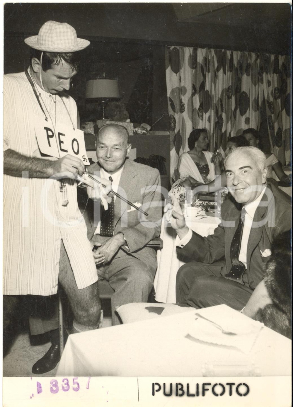 1953 SANTA MARGHERITA LIGURE Festa al BARRACUDA "Tutti matti" *Foto 13x18