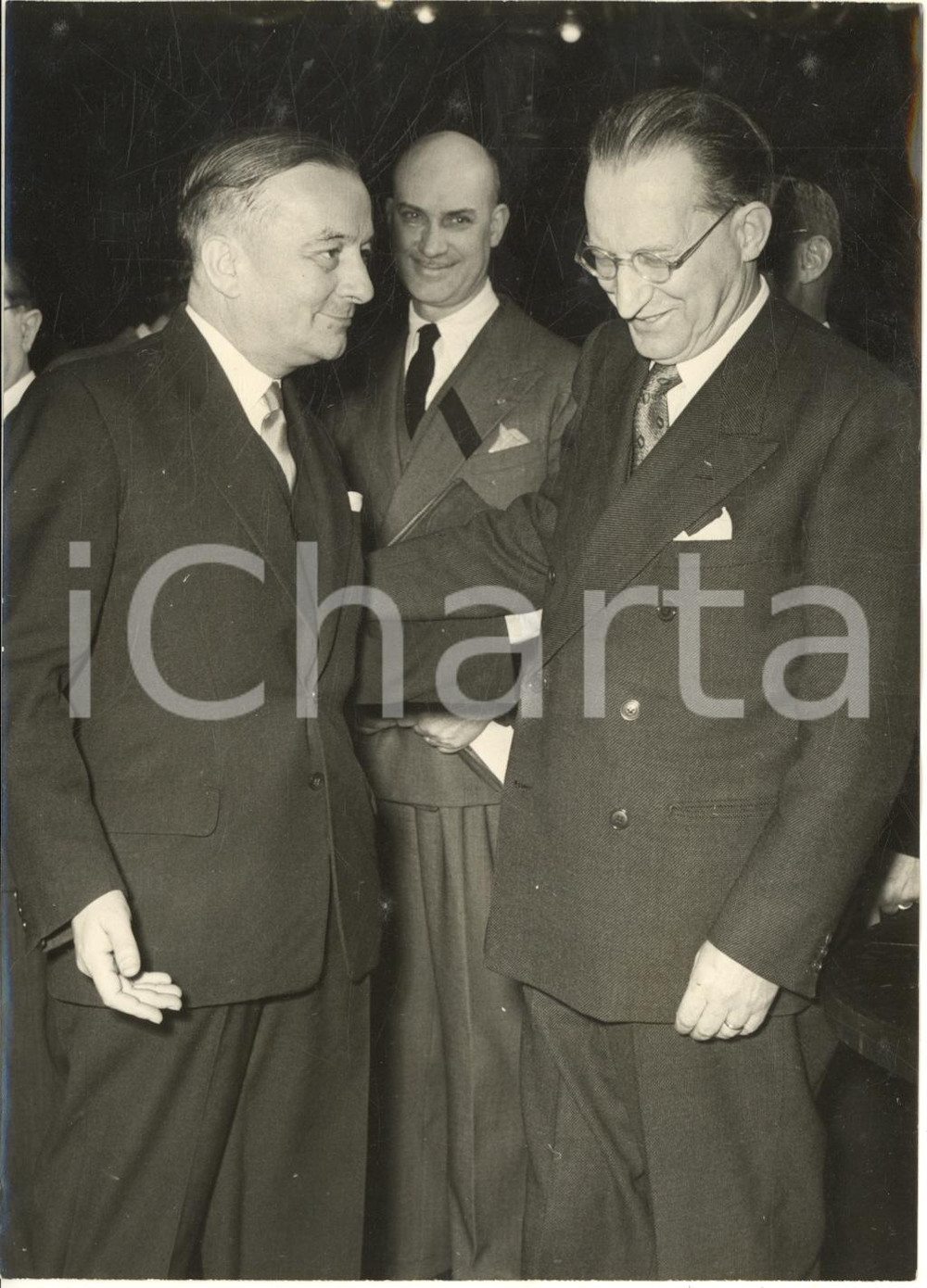 1953 ROMA Accordo italo-francese - Georges BIDAULT e Alcide DE GASPERI ^Foto