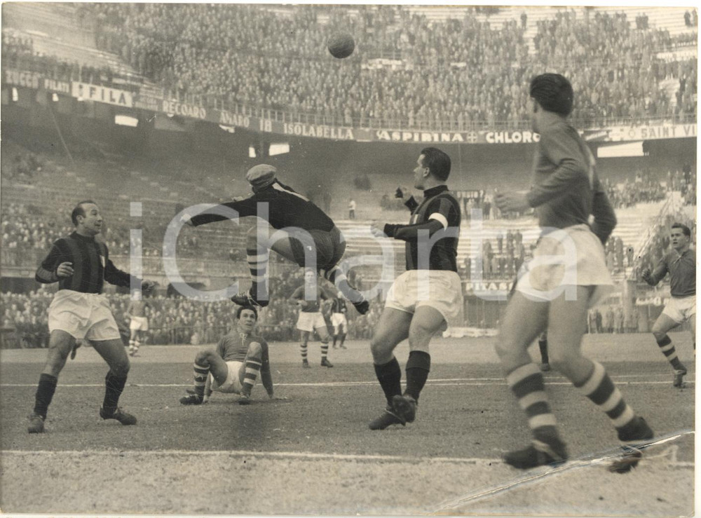1956 CHAMPIONS LEAGUE MILAN-RAPID WIEN 7-2 Respinta Herbert GARTNER Danneggiata