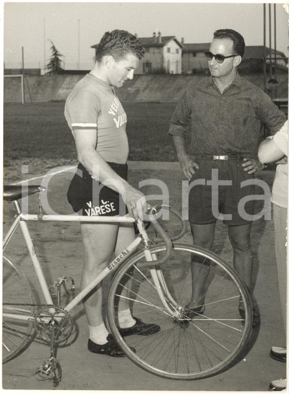 1954 DALMINE CICLISMO Allenamento azzurri - Ct Guido COSTA con Cesare PINARELLO