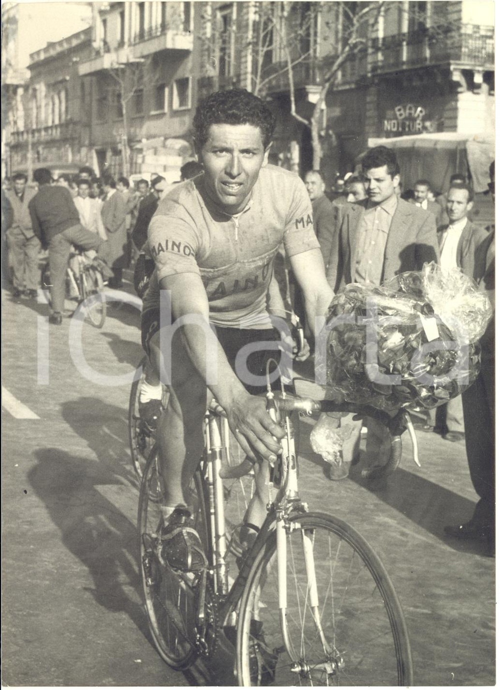 1956 CICLISMO CATANIA Giro di Sicilia - Colombo CASSANO vincitore di tappa FOTO