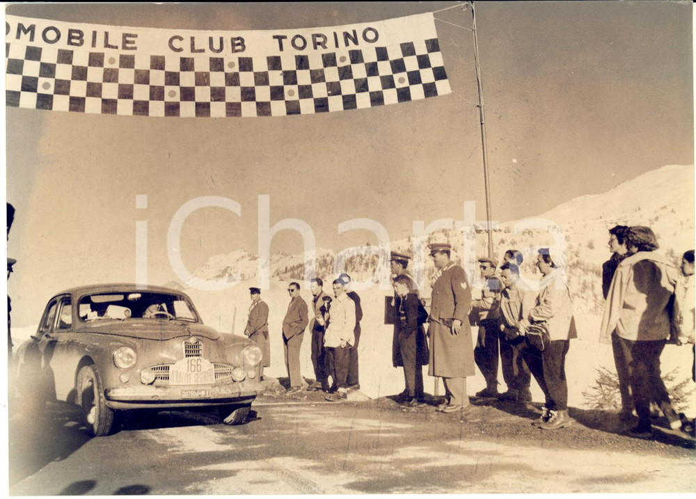 1953 AUTOMOBILISMO RALLY DEL SESTRIERE Arrivo Franco SIMONTACCHI su LANCIA Foto