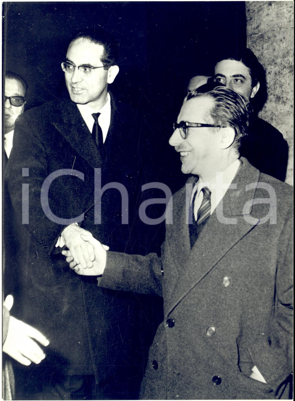 1964 ROMA Emilio COLOMBO e Giovanni PIERACCINI dopo il Consiglio dei Ministri