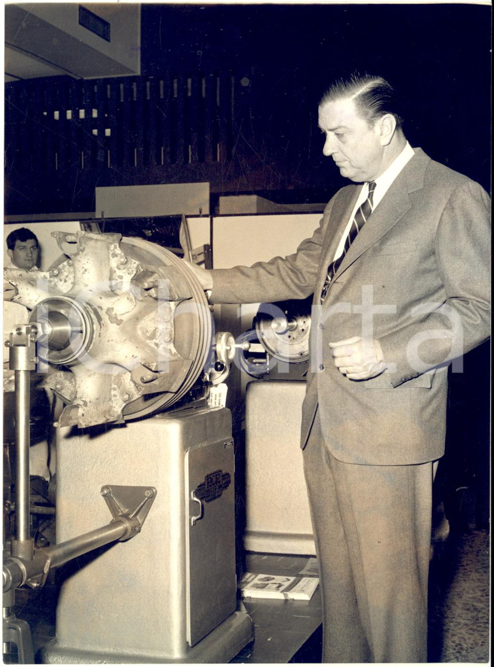 1964 MILANO Franklin ROOSEVELT jr inaugura mostra apparecchiature di manutenzione