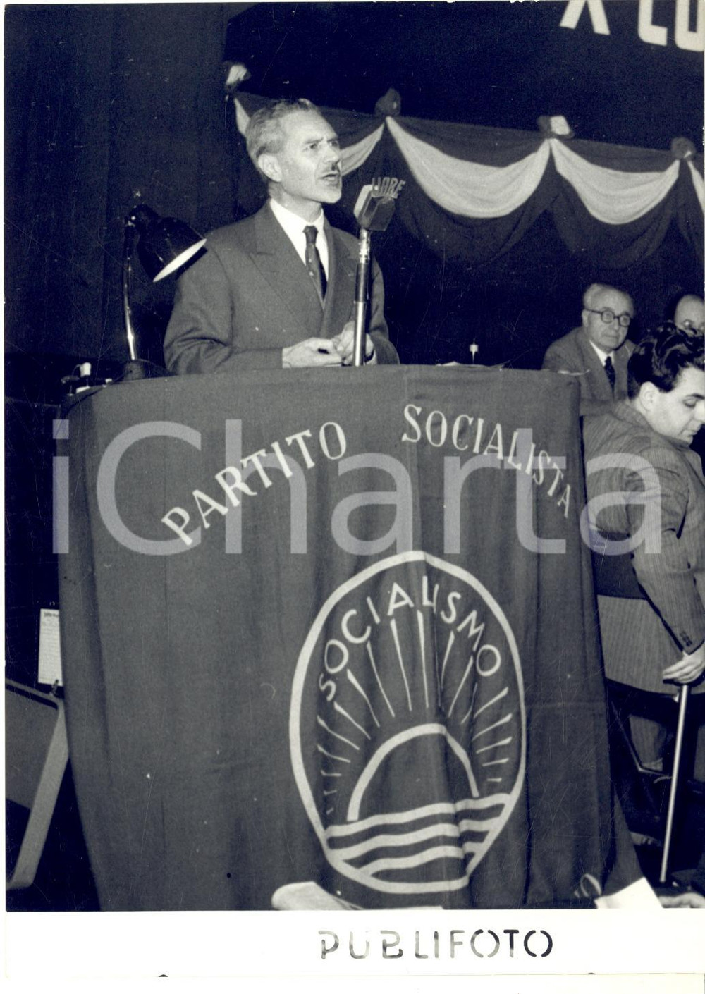1956 MILANO Congresso Nazionale PSDI - Discorso on. Roberto TREMELLONI *Foto
