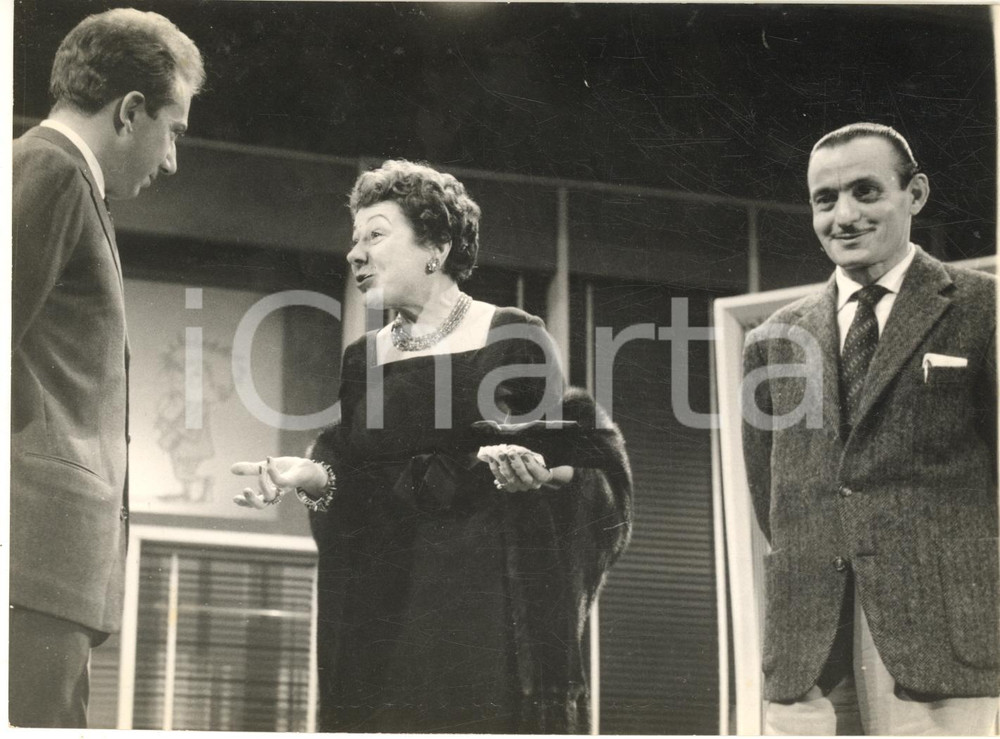 1959 LASCIA O RADDOPPIA? Mike BONGIORNO con Vincenzo MACCARONE - Foto 18x13 cm